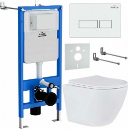 Комплект инсталляции Roxen StounFix Slim 569295 клавиша белый глянцевый