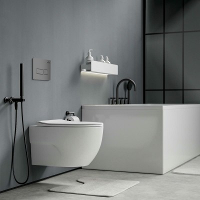 Комплект инсталляции Roxen StounFix Slim 607036 клавиша хром матовый фото 10