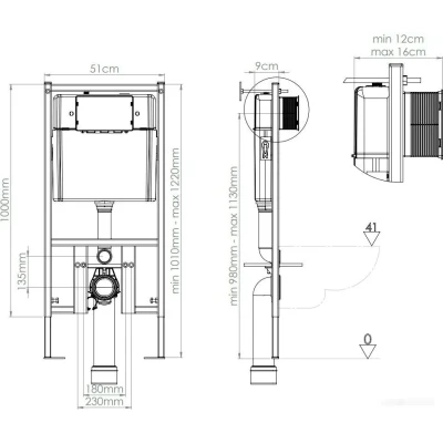 Инсталляция Eccellenza Tecnica с кнопкой хром и унитазом Idevit Halley Rimless Инсталляция Eccellenza Tecnica с кнопкой хром и унитазом Idevit Halley Rimless