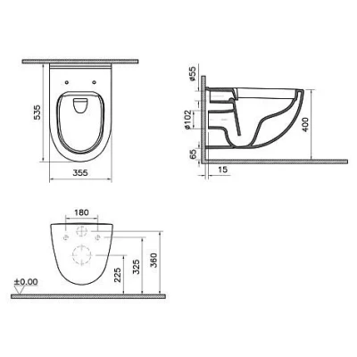 Комплект унитаза с инсталляцией Vitra Arkitekt 9005B003-7211