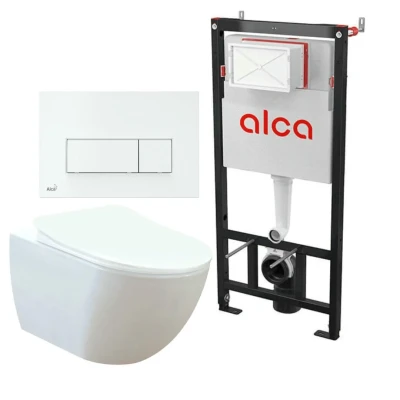 Комплект Creavit Alca инсталляции с унитазом и клавишей FE322-11CB00E-0000 + KC0903.02.0000E + AM101/1120 + M570
