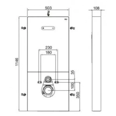 Сантехнический модуль OLI QR-INOX 061568 для подвесного унитаза черный