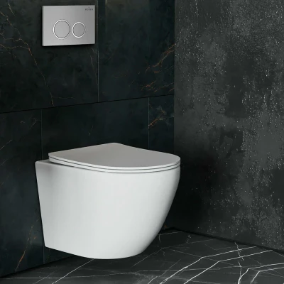 Инсталляция для подвесного унитаза Roxen StounFix Slim 710200 с клавишей смыва Santi 410260M Инсталляция для подвесного унитаза Roxen StounFix Slim 710200 с клавишей смыва Santi 410260M