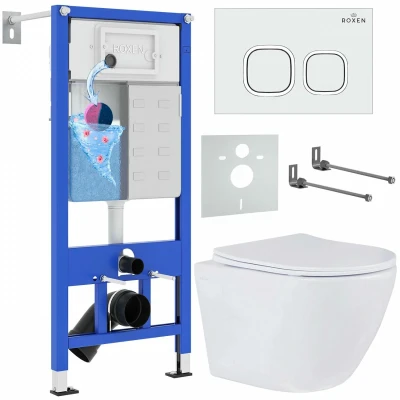 Комплект инсталляции с унитазом Roxen StounFix Dual Fresh 533395 Комплект инсталляции с унитазом Roxen StounFix Dual Fresh 533395