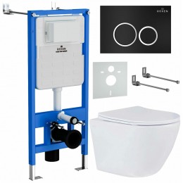 Комплект инсталляции с унитазом Roxen StounFix Slim 506406