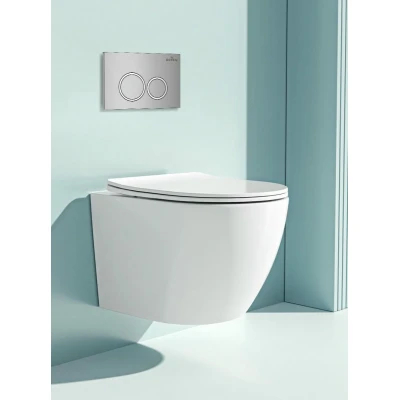 Инсталляция для подвесного унитаза Roxen StounFix Slim 710200 с клавишей смыва Santi 410260CH