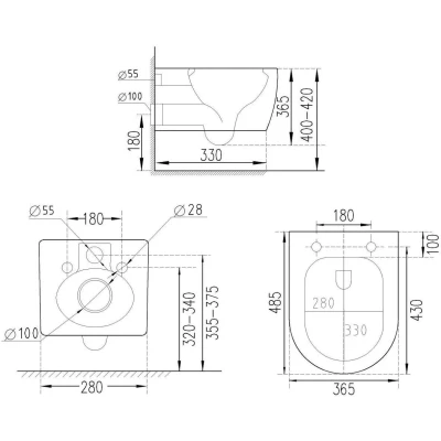 Комплект инсталляции Roxen StounFix Slim 963184 клавиша черная Комплект инсталляции Roxen StounFix Slim 963184 клавиша черная