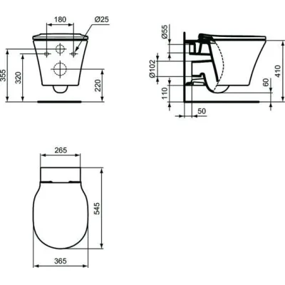 Инсталляция с унитазом Ideal Standard Air Connect Aquablade E212101 Инсталляция с унитазом Ideal Standard Air Connect Aquablade E212101