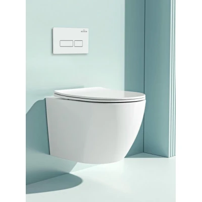 Инсталляция для подвесного унитаза Roxen StounFix Slim 710200 с клавишей смыва Caspia 410280W