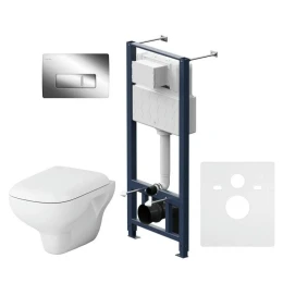 Инсталляция Am.Pm Like IS48051.801700 с безободковым унитазом Like FlashClean, клавиша Pro M