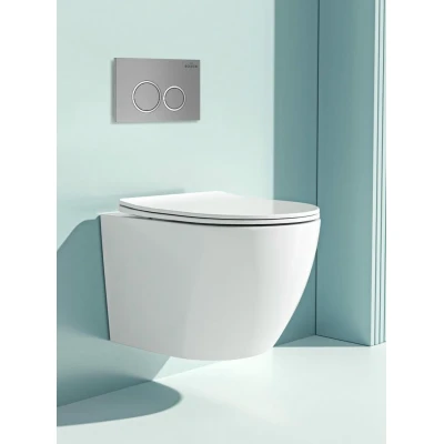 Инсталляция для подвесного унитаза Roxen StounFix Slim 710200 с клавишей смыва Santi 410260M Инсталляция для подвесного унитаза Roxen StounFix Slim 710200 с клавишей смыва Santi 410260M