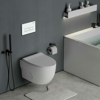Комплект инсталляции Roxen StounFix Slim 576390 клавиша белый глянцевый фото 9
