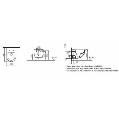 Унитаз подвесной Vitra Sento L-Box 9830B003-7207 инсталляция с клавишей, унитазом и сиденьем фото 7