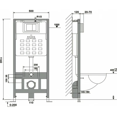 Комплект инсталляции Roxen StounFix Slim 649644 клавиша черная Комплект инсталляции Roxen StounFix Slim 649644 клавиша черная