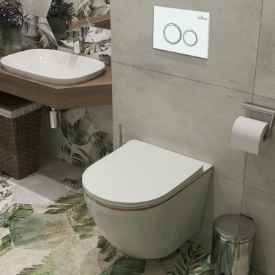Комплект инсталляции Roxen StounFix Slim 728092 клавиша белый глянец фото 4