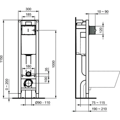 Инсталляция для унитаза Ideal Standard Prosys Eco Frame M E233267 Инсталляция для унитаза Ideal Standard Prosys Eco Frame M E233267