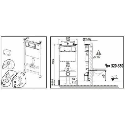 Комплект Roca Pack Dama Senso 893104090 (инсталляция + кнопка + унитаз + сиденье) Комплект Roca Pack Dama Senso 893104090 (инсталляция + кнопка + унитаз + сиденье)