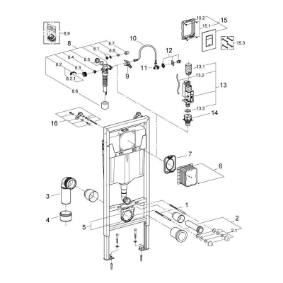 Инсталляция для подвесного унитаза Grohe Rapid SL 3 в 1 38772001 Инсталляция для подвесного унитаза Grohe Rapid SL 3 в 1 38772001