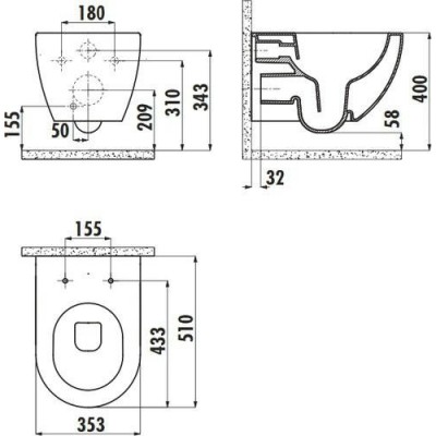 Комплект инсталляции Oli 120 Plus 099949 + подвесной унитаз Creavit Free + кнопка смыва IPLATE 670001 фото 4