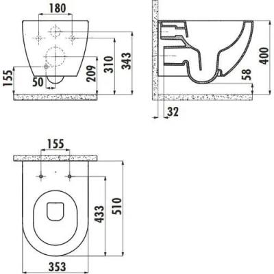 Комплект инсталляции Oli 120 Plus 099949 + подвесной унитаз Creavit Free + кнопка смыва IPLATE 670001