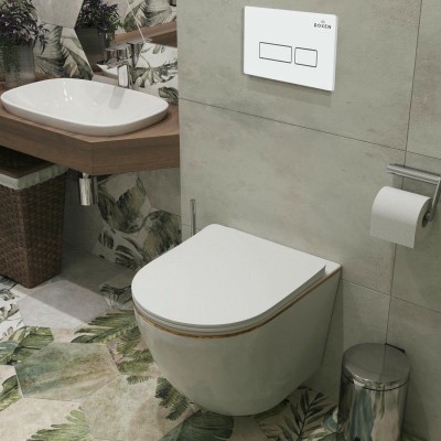 Комплект инсталляции Roxen StounFix Slim 850609 клавиша белый глянец фото 4