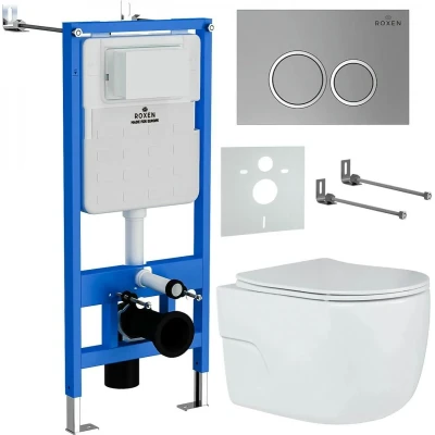 Комплект инсталляции Roxen StounFix Slim 531880 6в1 клавиша хром Комплект инсталляции Roxen StounFix Slim 531880 6в1 клавиша хром