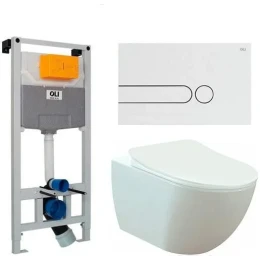 Комплект инсталляции Oli 120 Plus 099949 + подвесной унитаз Creavit Free + кнопка смыва IPLATE 670001 Комплект инсталляции Oli 120 Plus 099949 + подвесной унитаз Creavit Free + кнопка смыва IPLATE 670001