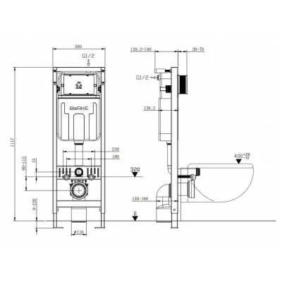 Инсталляция для подвесного унитаза Burke MOD5 500.00.1