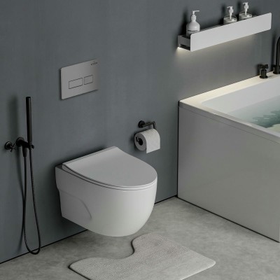 Комплект инсталляции Roxen StounFix Slim 607036 клавиша хром матовый фото 9