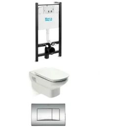 Комплект Roca Pack Dama Senso 893104090 (инсталляция + кнопка + унитаз + сиденье) Комплект Roca Pack Dama Senso 893104090 (инсталляция + кнопка + унитаз + сиденье)