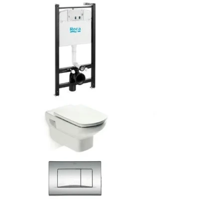 Комплект Roca Pack Dama Senso 893104090 (инсталляция + кнопка + унитаз + сиденье) Комплект Roca Pack Dama Senso 893104090 (инсталляция + кнопка + унитаз + сиденье)