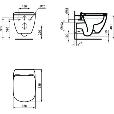 Инсталляция с унитазом Ideal Standard Tesi Aquablade + кнопка Oleas M3 белая Инсталляция с унитазом Ideal Standard Tesi Aquablade + кнопка Oleas M3 белая