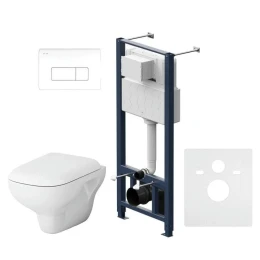 Инсталляция Am.Pm Like IS48001.801700 с безободковым унитазом Like FlashClean, клавиша Pro M