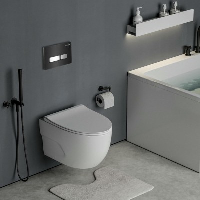 Комплект инсталляции Roxen StounFix Slim 646666 клавиша черная фото 9