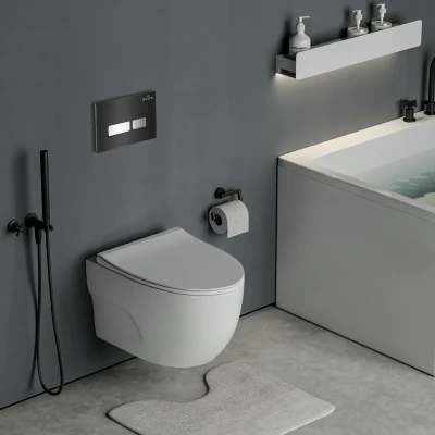 Комплект инсталляции Roxen StounFix Slim 646666 клавиша черная