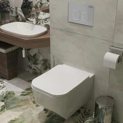 Комплект инсталляции Roxen StounFix Slim 568544 клавиша хром матовый фото 8