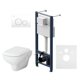 Инсталляция Am.Pm Like IS49001.801700 с безободковым унитазом Like FlashClean, клавиша Pro L