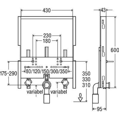 Инсталляция для биде Viega Steptec 656140