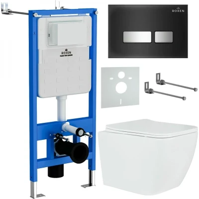 Комплект инсталляции Roxen StounFix Slim 646038 клавиша черная Комплект инсталляции Roxen StounFix Slim 646038 клавиша черная