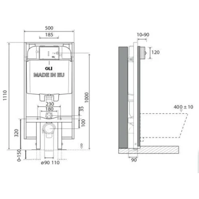 Инсталляция для унитаза Oli 74 PLUS S90 601803 Инсталляция для унитаза Oli 74 PLUS S90 601803