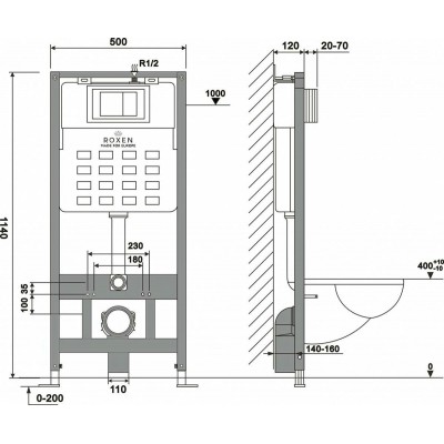 Комплект инсталляции Roxen StounFix Slim 962866 клавиша белая фото 2