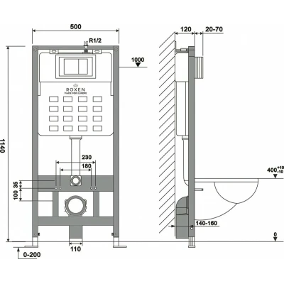 Комплект инсталляции Roxen StounFix Slim 963184 клавиша черная Комплект инсталляции Roxen StounFix Slim 963184 клавиша черная