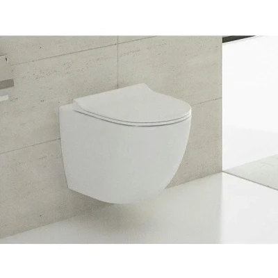 Унитаз подвесной Vitra Sento L-Box 9830B003-7207 инсталляция с клавишей, унитазом и сиденьем