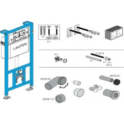 Инсталляция с унитазом Laufen Pack Pro Rimless 869966000000R с сиденьем и клавишей фото 3