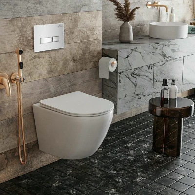 Инсталляция для подвесного унитаза Roxen StounFix Slim 710200 с клавишей смыва Glass 430280W Инсталляция для подвесного унитаза Roxen StounFix Slim 710200 с клавишей смыва Glass 430280W