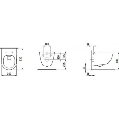 Инсталляция с унитазом Laufen Pack Pro Rimless 869966000000R с сиденьем и клавишей фото 5