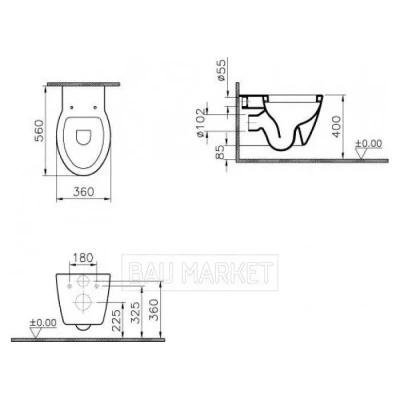 Унитаз подвесной Vitra Sunrise в комплекте с инсталляцией Grohe Rapid SL и сиденьем Sunrise микролифт Унитаз подвесной Vitra Sunrise в комплекте с инсталляцией Grohe Rapid SL и сиденьем Sunrise микролифт