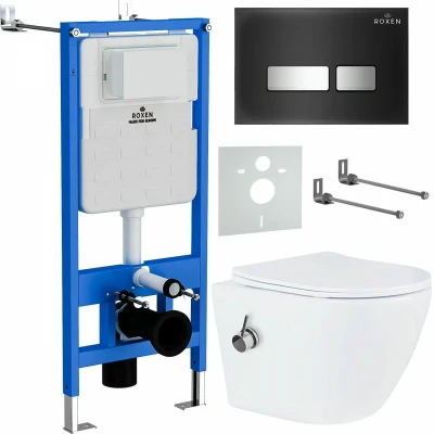 Комплект инсталляции Roxen StounFix Slim 963184 клавиша черная Комплект инсталляции Roxen StounFix Slim 963184 клавиша черная