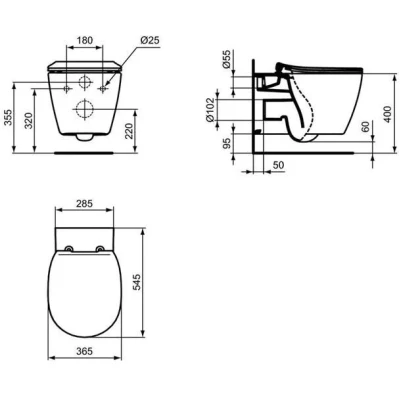 Инсталляция с унитазом Ideal Standard Connect Aquablade E211601