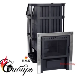 Печь банная стальная "Сибирь" с закрытой каменкой. Панорамная дверца Печь банная стальная "Сибирь" с закрытой каменкой. Панорамная дверца